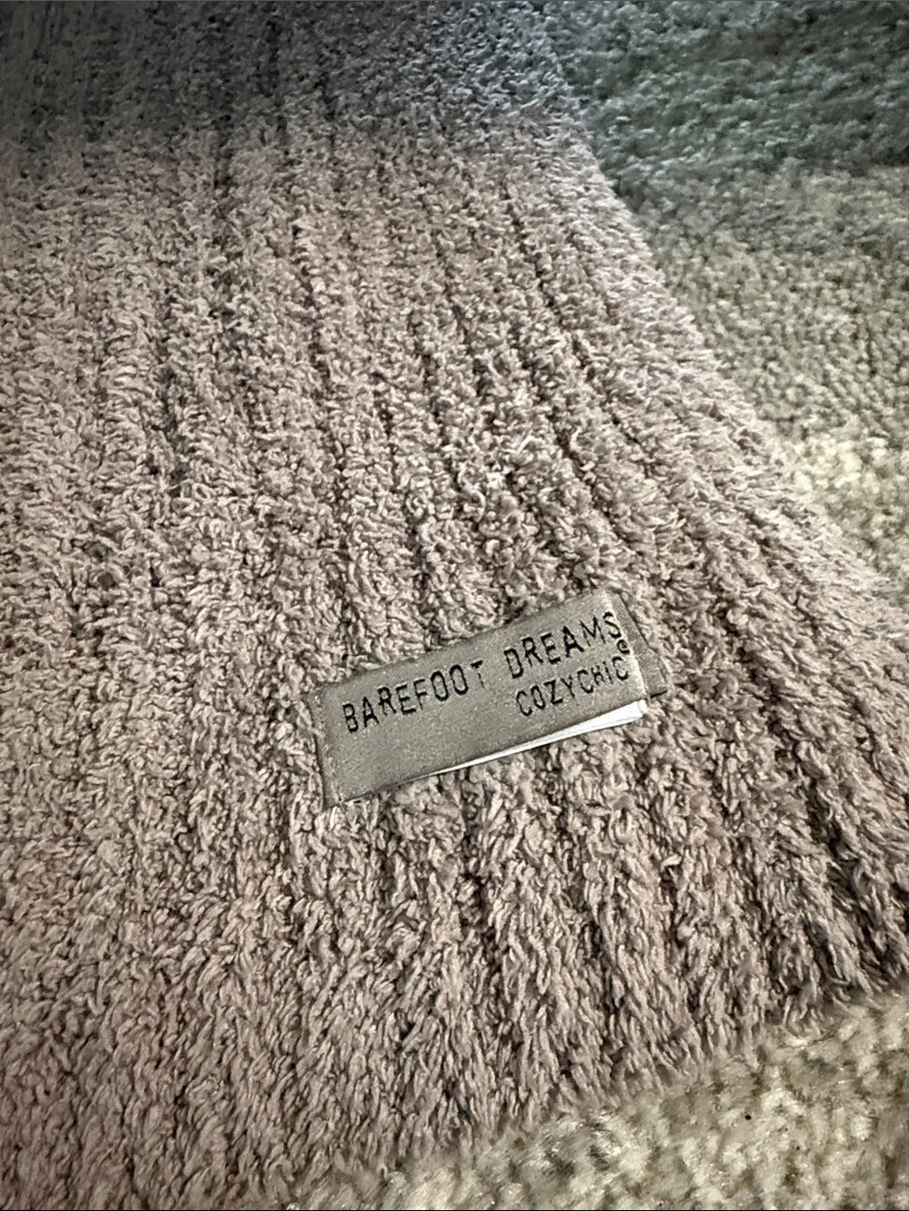 Barefoot Dreams CozyChic Ribbed Throw in Taupe Blush